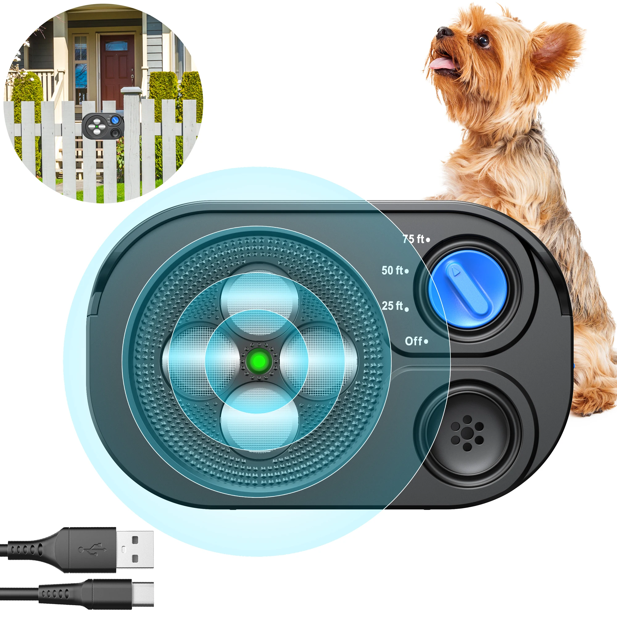 Anti Barking Device for Dogs Bark Box Rechargeable Dog Barking Deterrent with Variable Ultra 1005012158532488