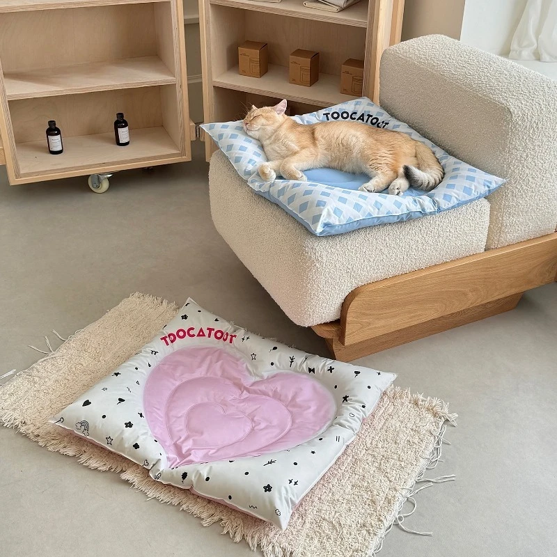 Summer Cooling Pet Bed Mat Breathable Ice Silk Cat Dog Sleeping Cushion Non-Slip Pad for Indoor 1005012163647557
