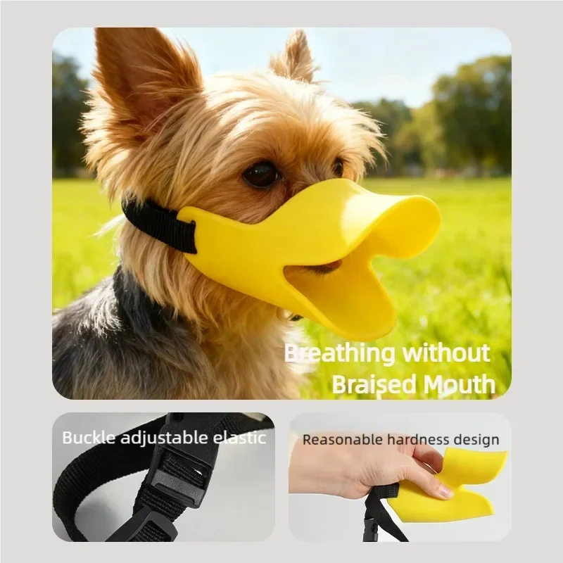 Breathable Duck Shape Dog Muzzle Adjustable Silicone Anti Bite Mask Anti Barking Mouth Cover Pet 1005012163795445