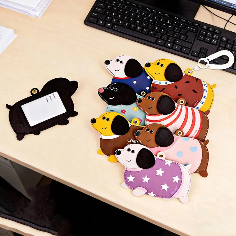 Baggage Tag Dachshund Card Holder PU Leather Multifunction Dog Pendant Cute Korean Style Sleeve 1005012165498170