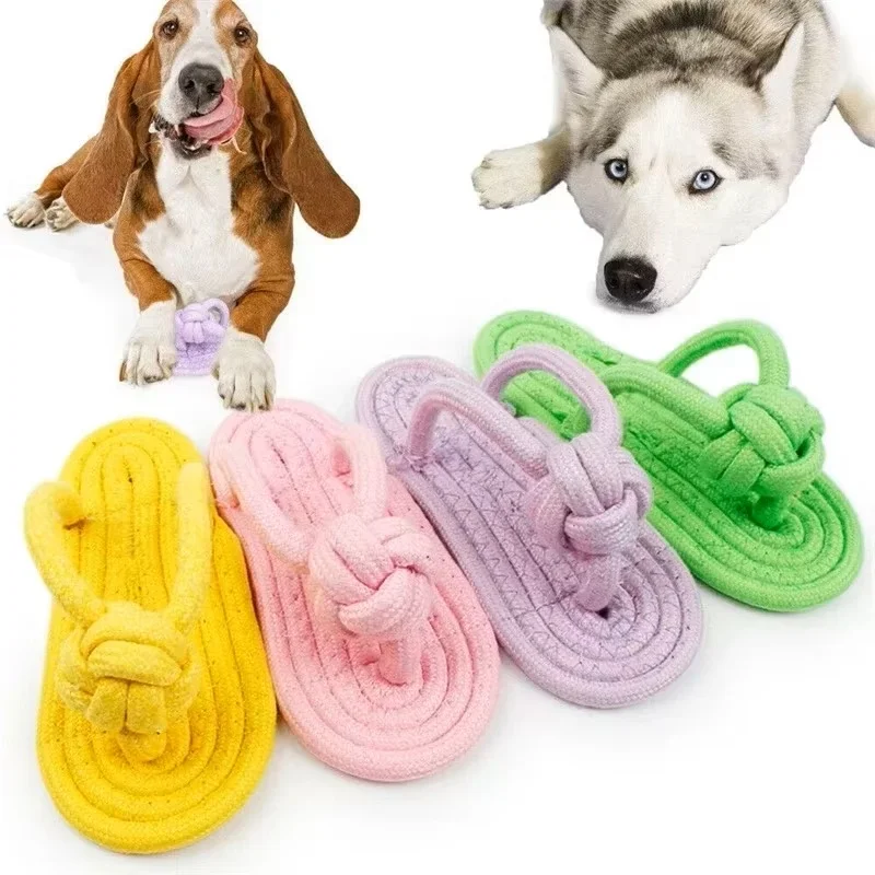Cotton Slipper Rope Pet Interactive Chewing Toy for Small Medium Large Dogs Teeth Training Molar 1005012168284536