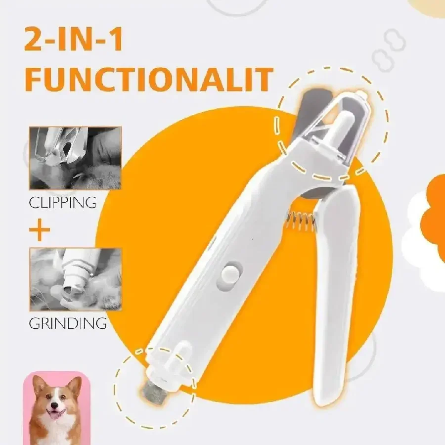 Pet Nail Clippers, Quiet Pet Nail Grinder with LED Lights for Large Medium Small Puppy Dogs and Cats 1005012170402594