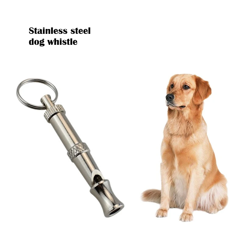 2pcs Dog Whistle Pet Training Whistle Stainless Steel Silver Portable Adjustable Ultrasonic 1005012173095026