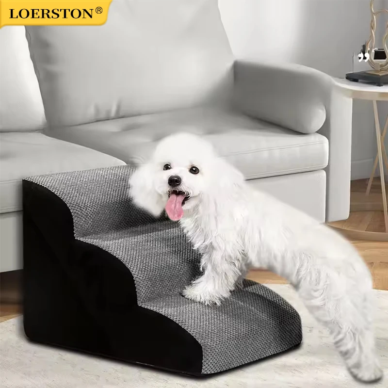 Pet 2/3 Step Dog Stair Cat Pet Ramp Ladder Washable Non Slip Removable Memory Foam Pet Products 1005012173185459