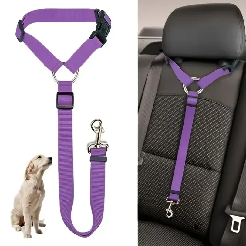 Pet Dog and Cat Seat Belt Car Headrest Restraint Adjustable Safety Rope Car Dog (1pc) 1005012173523668