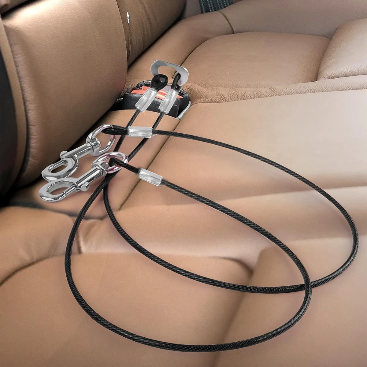 Double Dog Car Belt Two Dogs Vehicle Safety Belts Travel Seat Belt Clip Leash Stainless Steel 1005012174182168