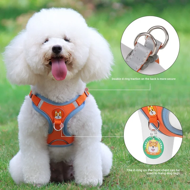 Reflective Dog Harness for Night Safety, Breathable Vest for Small Dogs Poodle, Bichon 1005012174934785