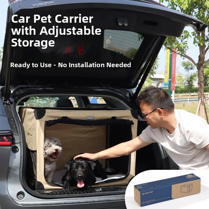 Foldable Pet Car Carrier Dog Cage Large Seat Trunk Stainless Steel Portable Travel Cages for Dogs 1005012175141941