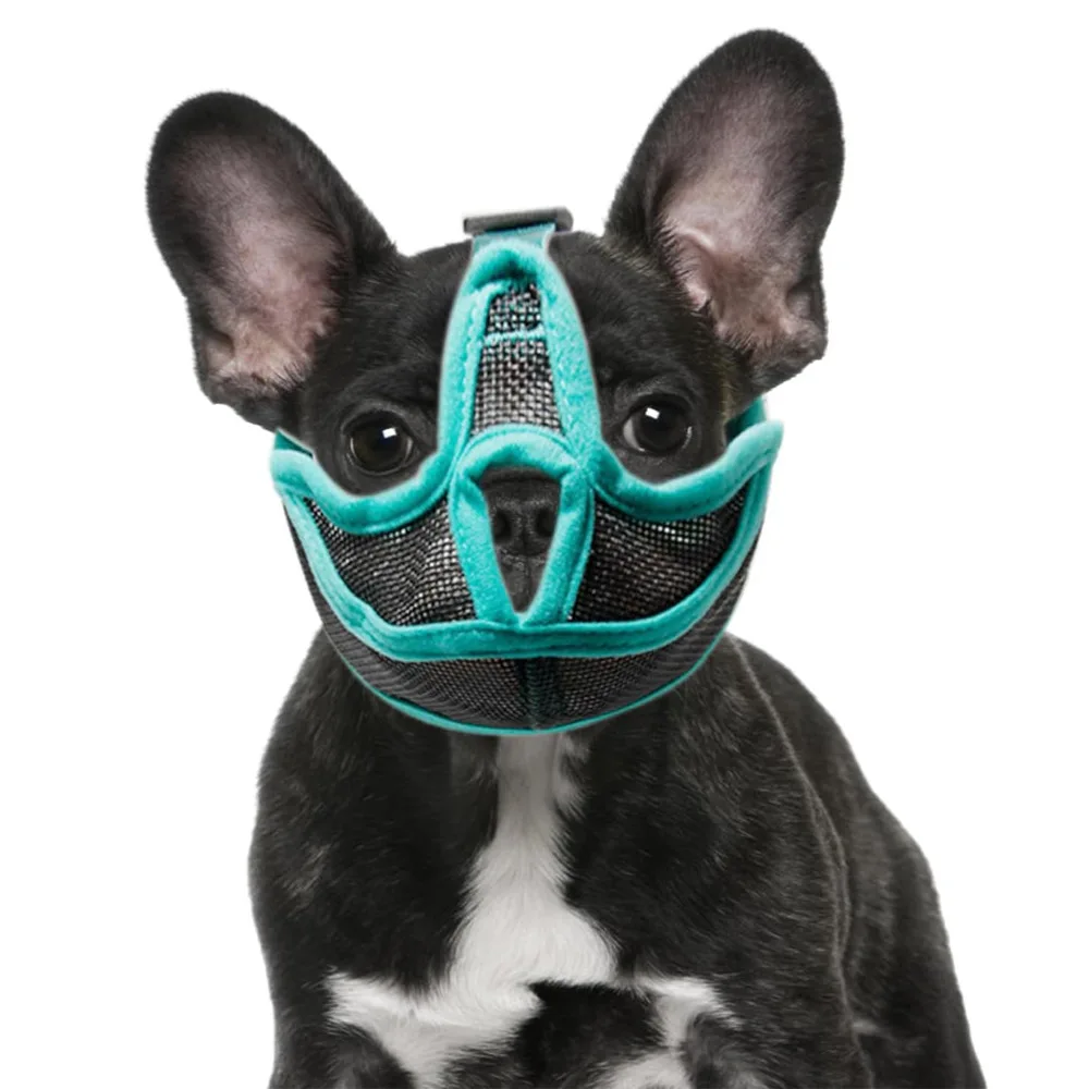Dog Muzzle- Adjustable Breathable Mesh Bulldog Muzzle for Biting Chewing Barking Training Grooming 1005012175334537