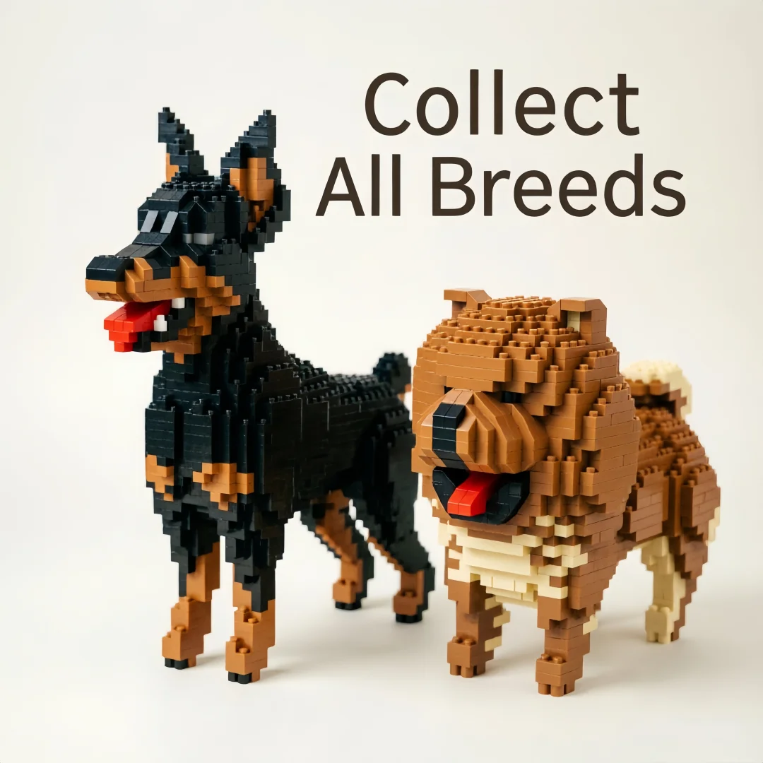 Pine Lion Golden Retriever Doberman Inu Dog Model Micro Building Blocks-Desk Ornament 1005012175394448