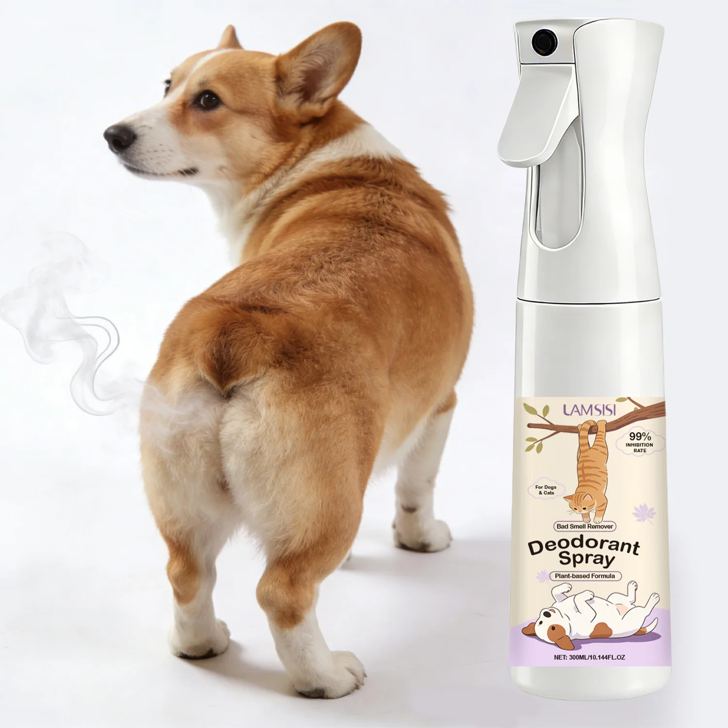 Pet Deodorant Spray for Dogs & Cats, Plant-Based Formula, Eliminates Urine Odors, 24H Freshness 1005012179287127