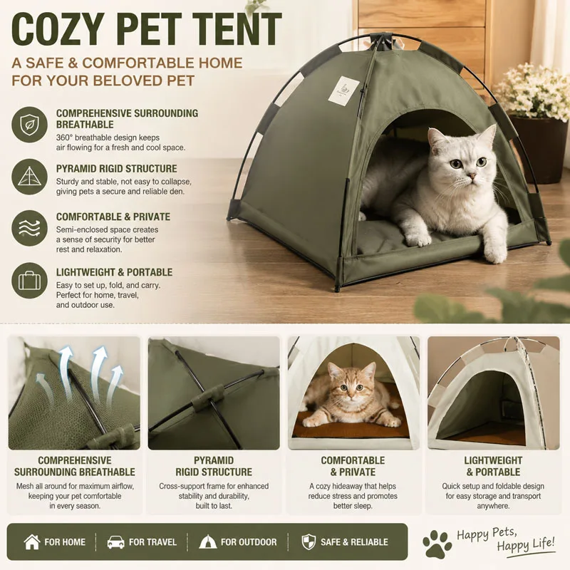 Pet Tent Bed Cats House Supplies Products Accessories Warm Cushions Furniture Sofa Basket Beds 1005012180699729