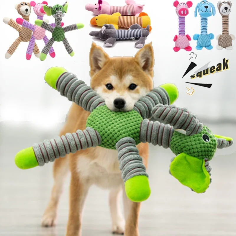 Indestructible Large Dog Sound Squeaky Toys Animals Shape Pet Soft Plush Chew Molar Training Toy 1005012181068014