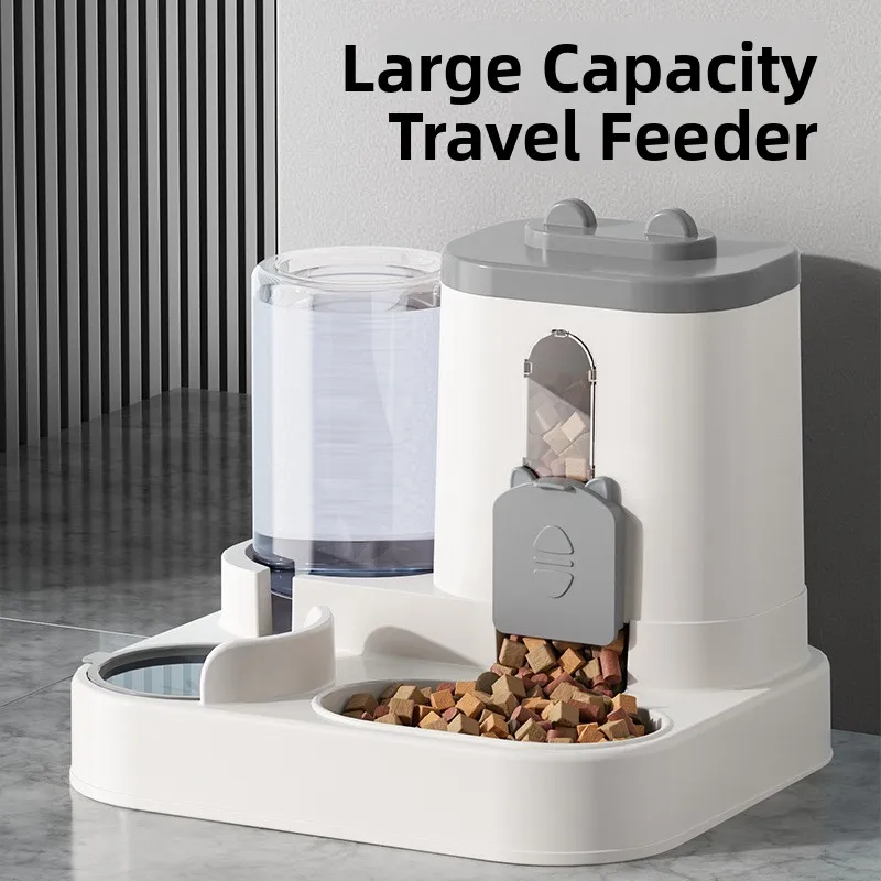 Large Capacity Automatic Pet Feeder One-Piece Water Dispenser Cat Food Bowl Dog Cat Bowl 1005012181735420
