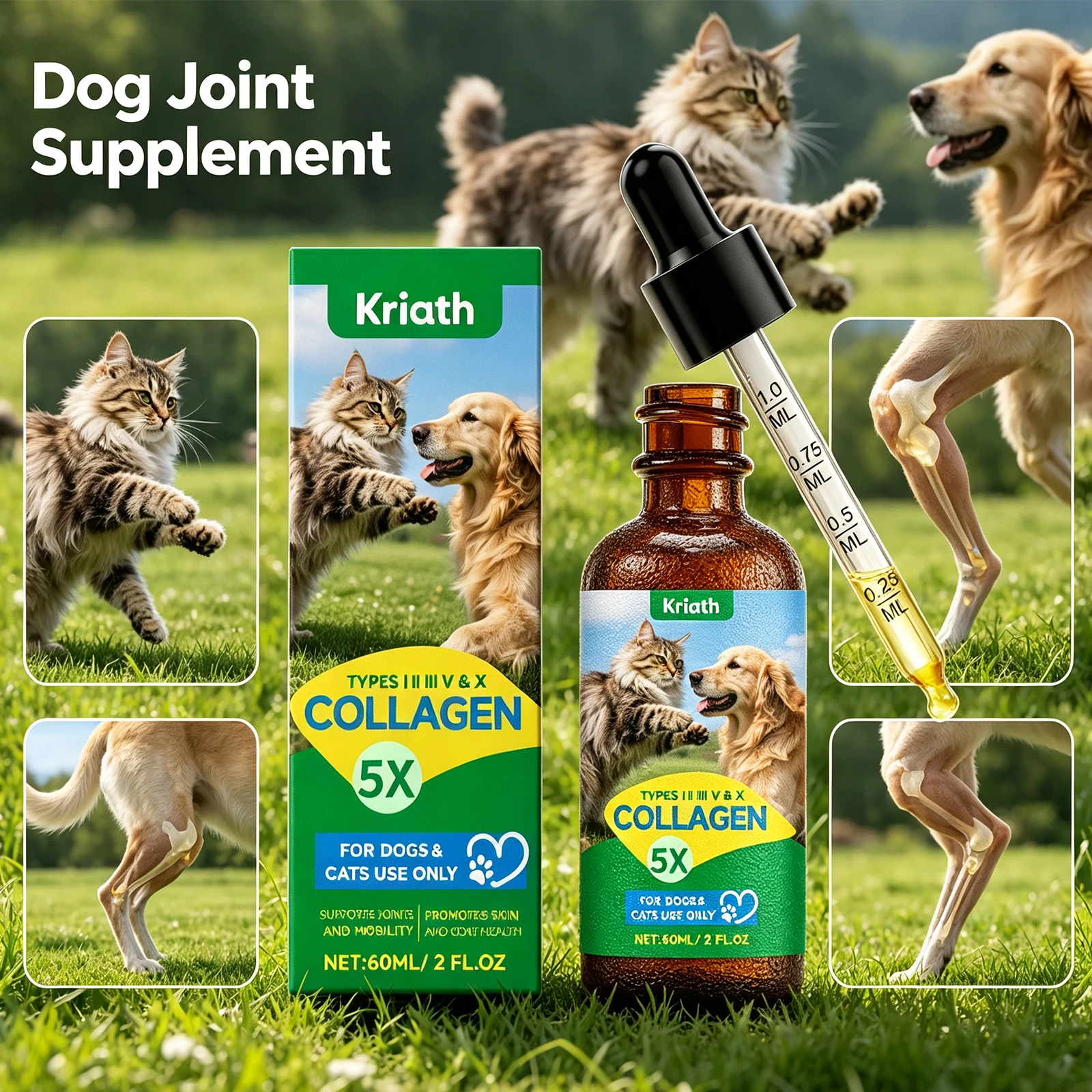 Pet Collagen Drops Joint Care Skin Coat Nourish Gut Digestive Support Immune System Maintenance 1005012182725256