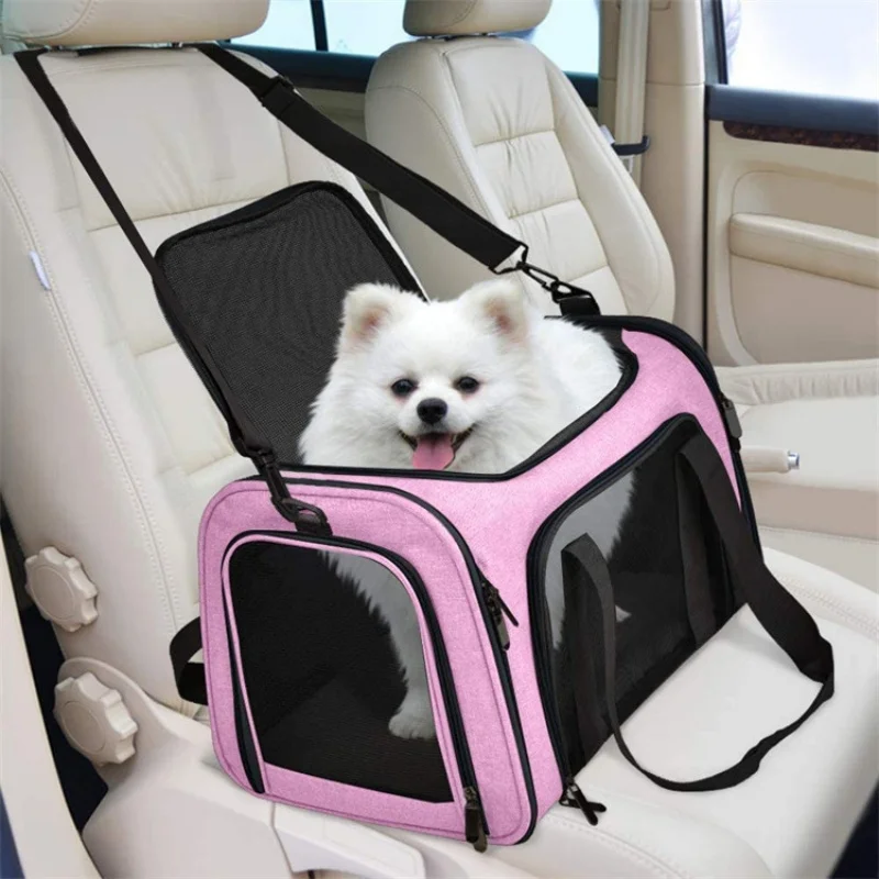 Pet Car Carrier Bag Foldable Portable Soft Side Backpack Dog Pet Carriers Dog Breathable Cat Bag 1005012183437117
