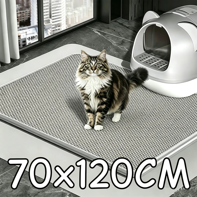 120CMX70CM Cat Litter Mat Waterproof Double Layer Pet Litter Box Mat Pet Toilet Cat Mat Nonslip 1005012183469086