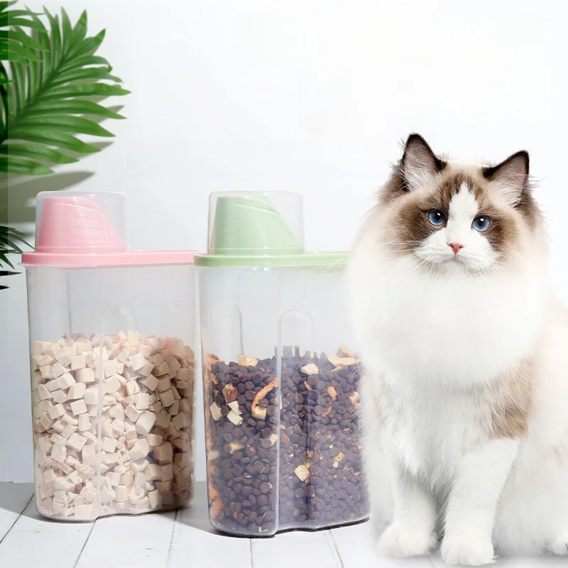 Pet Food Storage Canister 2.5L Dog and Cat Freeze-Dried Snacks Dustproof Moistureproof Dog Food Cat 1005012183506467
