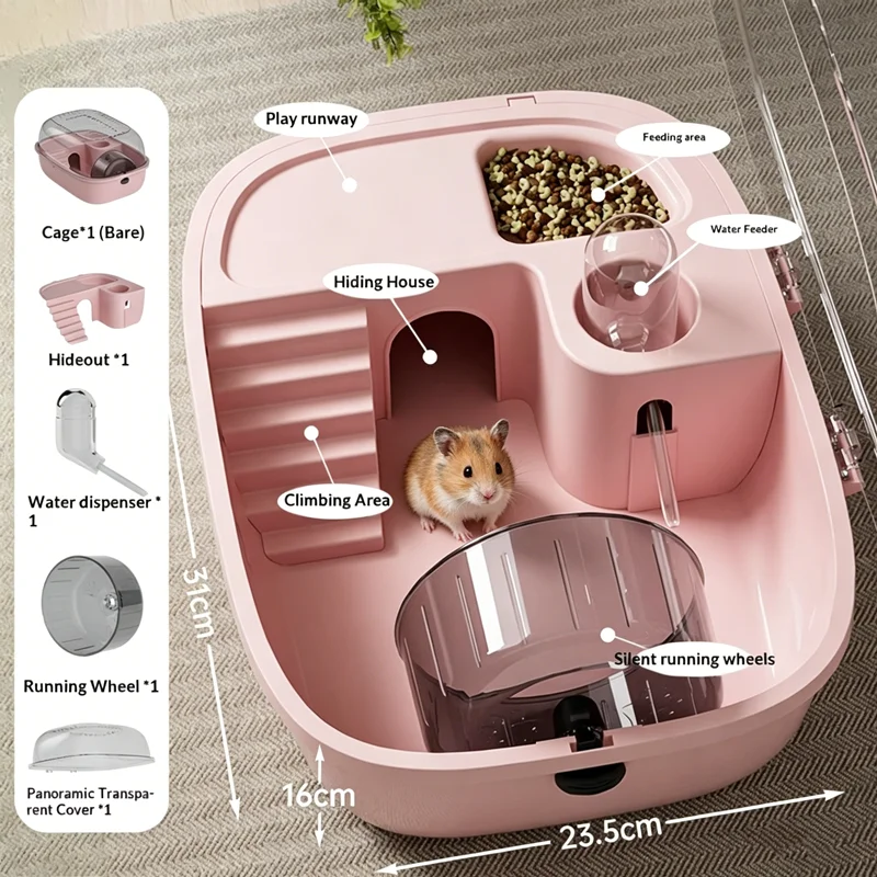 Luxury Large Capacity Hamster Golden Hamster Cage Habitat Villa Large 2-Layer Platform Cage Hiding 1005012183624213