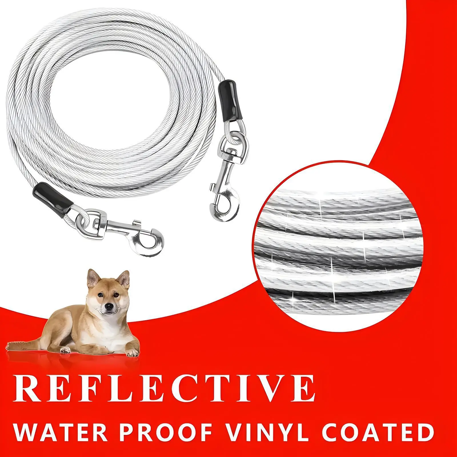 Durable Stainless Steel Dog Leash Anti-Bite for Small Medium Large Dogs Pet Tie Rope Strong Pulling 1005012185424966
