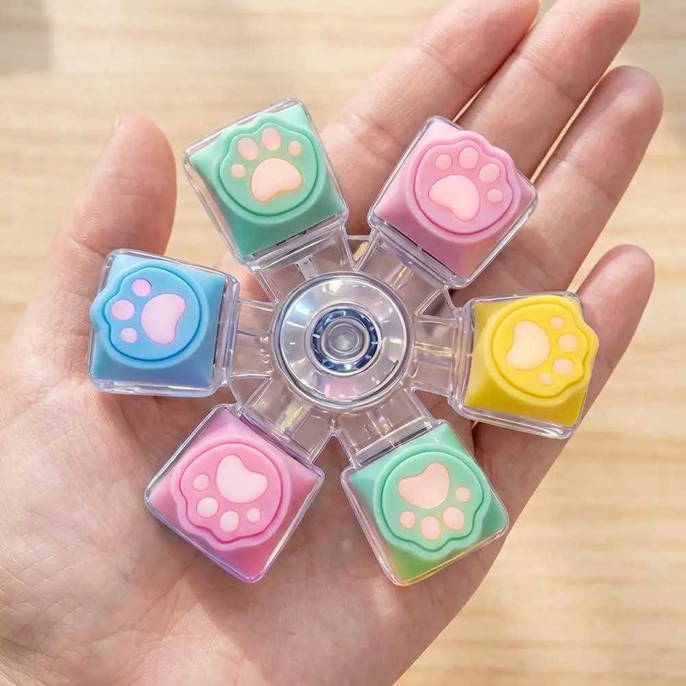 New Cat Paw Clicker Keychain, Funny Spinner Stress Relief Fidget Toy 1005012186290266