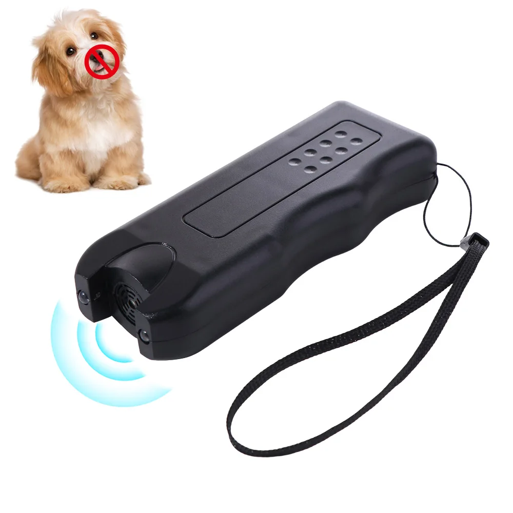 Ultrasonic Dog Repeller Battery Powered Handheld Electronic Portable LED Light (3 In1) 1005012189451788