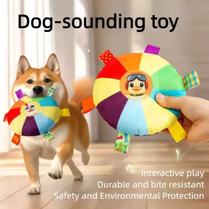 Boredom Relief Plush Disc Dog Toy Built-In Sound Making Design Durable Bite Resistant Teeth 1005012189725703