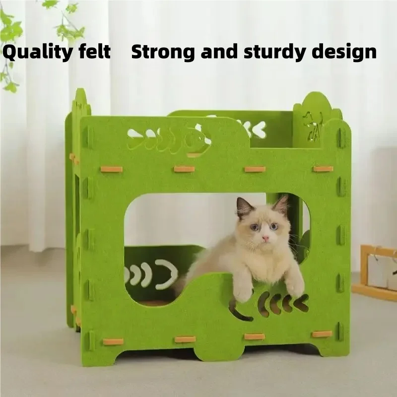 Double Layer Cat Bed Non Shedding Durable Nest Large Space Cat Paw Board Integrated Claw Grinding 1005012190912938