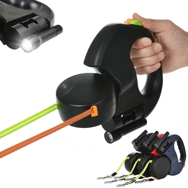 Retractable Dog Leash for Small Dogs Reflective Dual Pet Leash Lead 360 Swivel No Tangle Double (3m) 1005012191972654