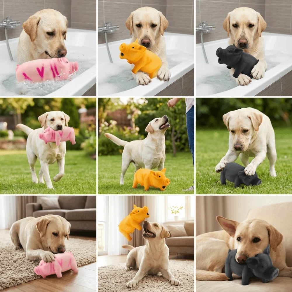 Easy Clean Latex Dog Squeaky Rubber Squeaky Latex Pig Flexible Soft Interactive Dog Puppy Chewing 1005012193333070