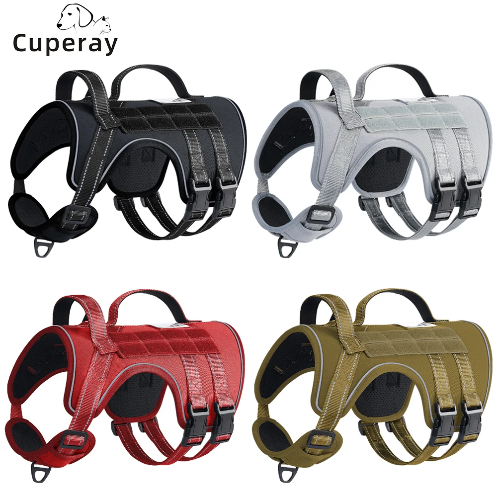 No Pull Tactical Dog Harness Reflective Breathable 3D Mesh for Medium Large Dogs 1005012193656242