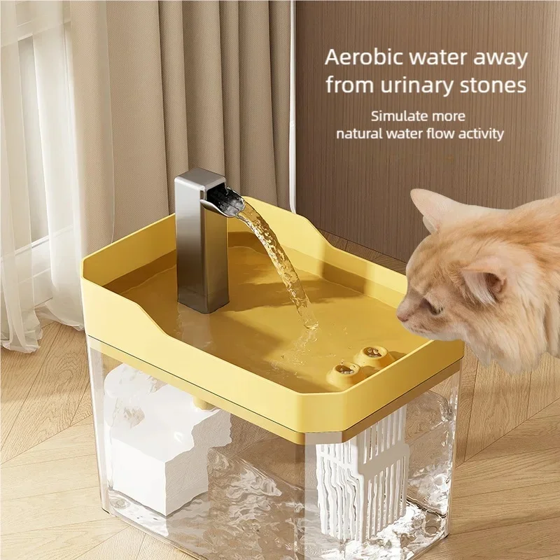 USB Auto Filter Cat Water Fountain Recirculate Filtering Water Dispenser Transparent Pet Drinker 1005012195567239