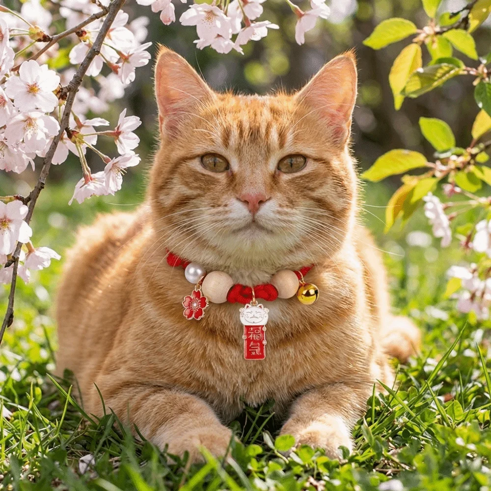 Fashion Adjustable Cat Flea Collar Handmade Ethnic Design Antiflea Tick Collar with Bells Pet Puppy 1005012196503488