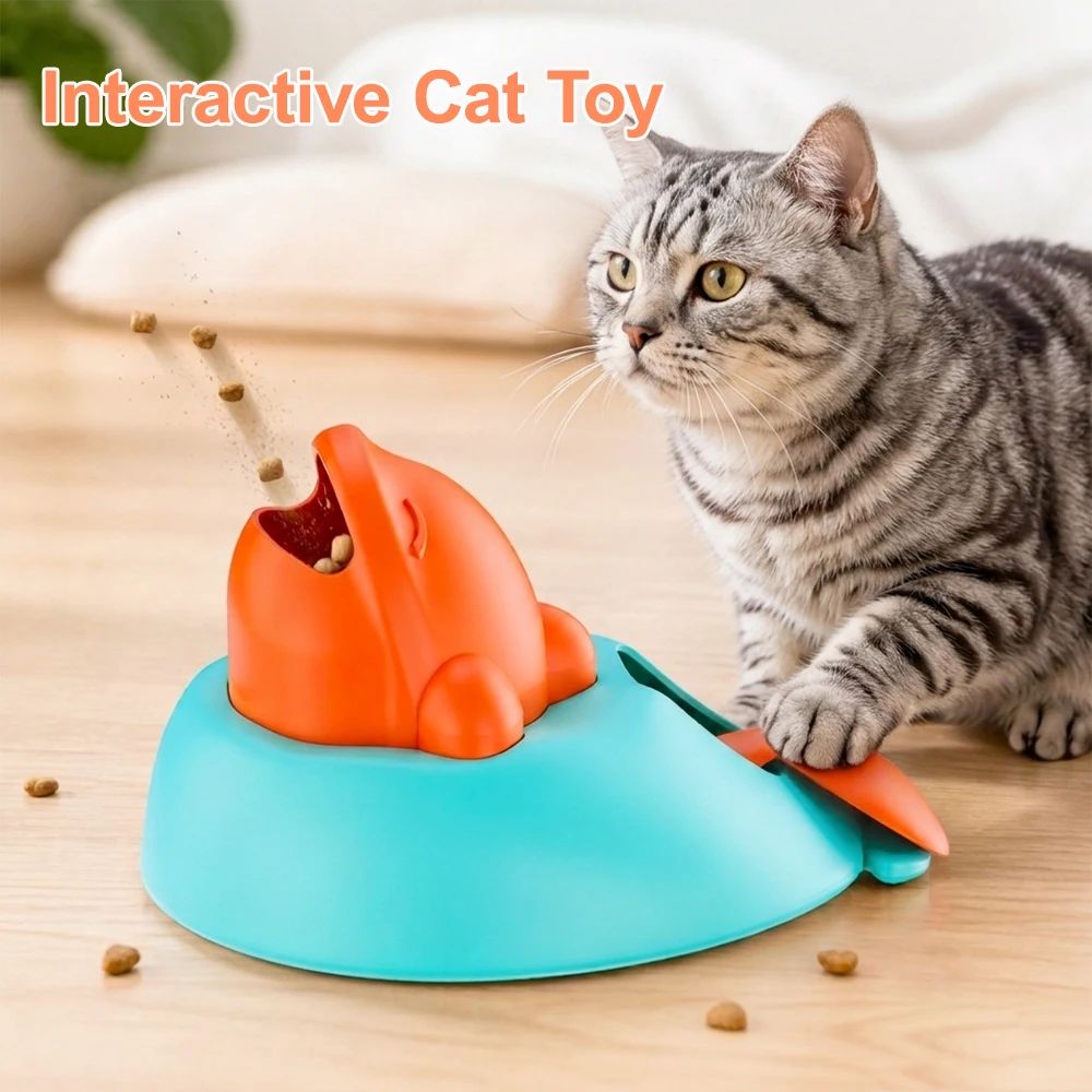 Pet Cat Toy Interactive Treat Dispenser Leak Food Puzzle Toys Whale Shape Snack Feeder Enrichment 1005012196578119