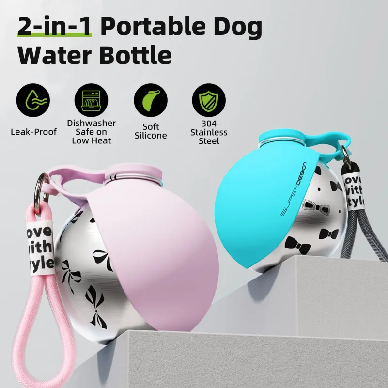 Portable Dog Water Bottle for Small Dogs (2 In-1) 1005012197443676