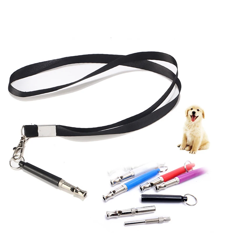 Adjustable Pet Dogs Training Whistle with Rope Stop Barking Ultrasonic Sound Flute Pets Discipline 1005012197650213