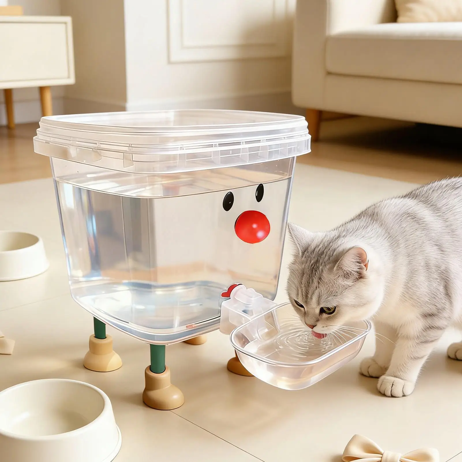 3/5L Automatic Pet Water Dispenser Smile Face Auto Cat Dog Fountain Bowl Large Capacity 1005012197653473