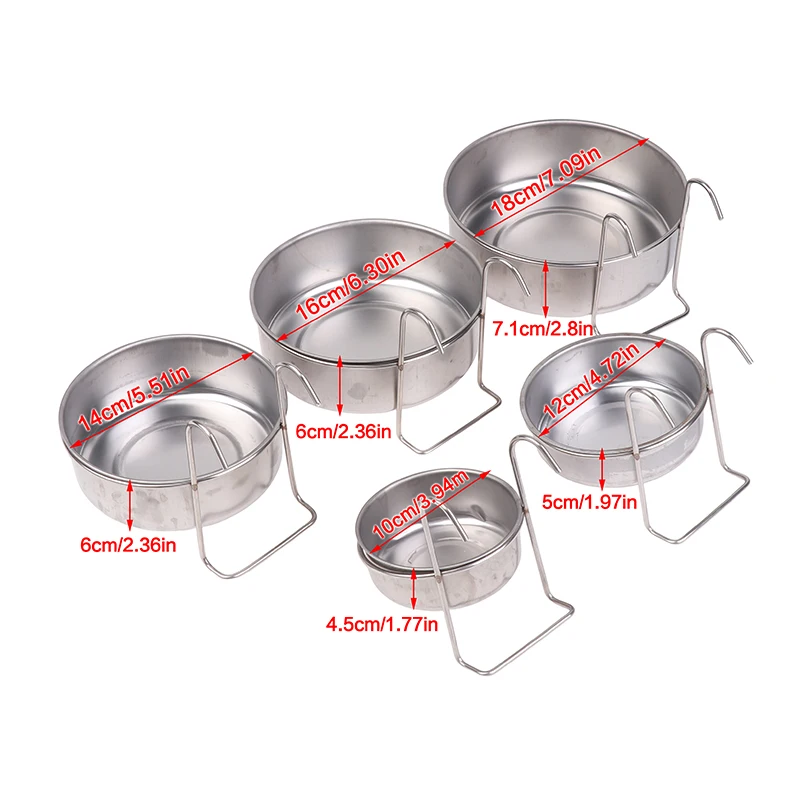 Crate Dog Cat Bowl Stainless Steel Hanging Pet Cage Bowl Food Water Feeder Coop Cup for Cat Puppy 1005012199385690
