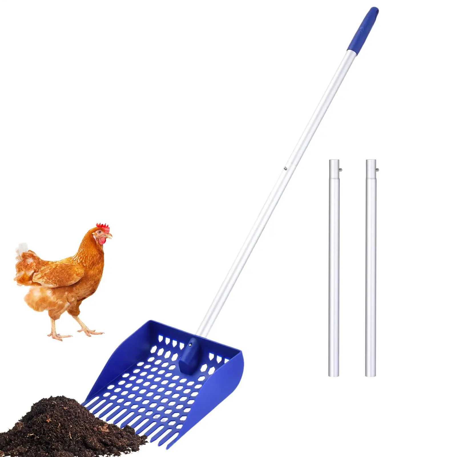Chicken Coop Cleaning Tools Sifting Shovel Long Handle Detachable Poop Scooper for Poultry Litter 1005012199641267