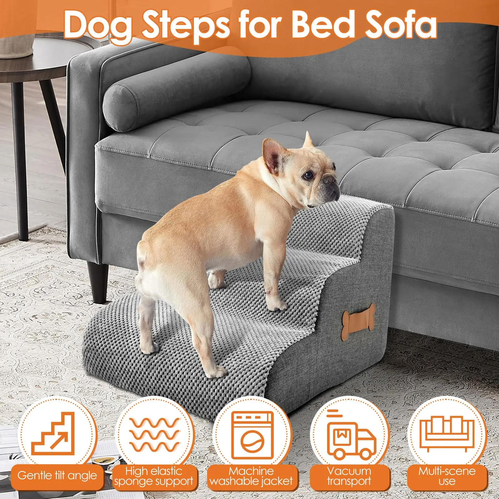 Ladder Puppys Stairs Pets Bone Handle Beside Sofa Bed Ramp for Dogs Protecting Pets Joint Safety 1005012202292216