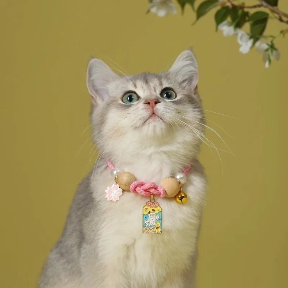 Adjustable Cat Flea Collar Ethnic Design Handmade Antiflea Tick Collar with Bells Cat Insect 1005012202493049
