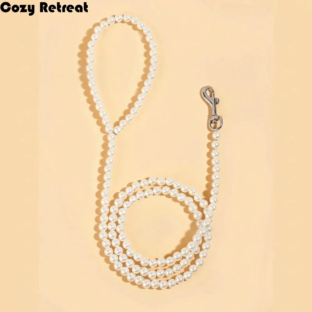 Bite Resistant Beaded Dog Leash Artificial Pearl Waterproof Dog Lead Leash Decorative Anti-Escape 1005012206160027