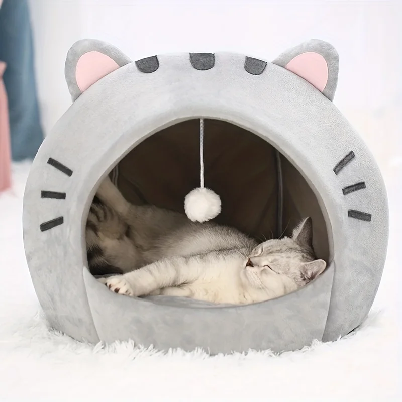 Cartoon Cat Bed Sleeping Dog Basket Tent Puppy Cave Sofa Pet Small and Medium Cats House Cozy 1005012206197552