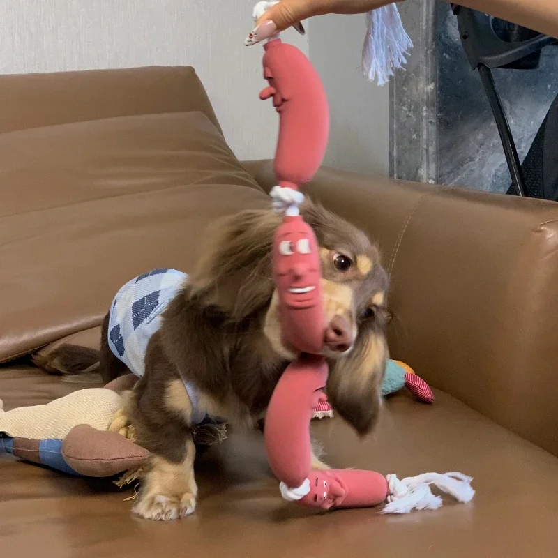 Sausage Shaped Dog Chew Toy, Heavy-Duty Bite-Proof Construction 1005012208015199
