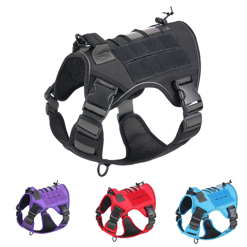 Tactical Dog Harness for Small Medium Large Dogs No Pull Adjustable Pet Harness Reflective Working 1005012210742391