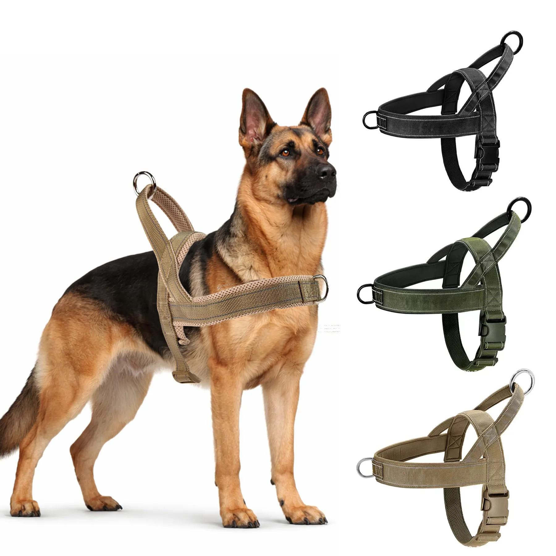New Tactical Anti-Pull Dog Harness, 1000D Nylon Adjustable for Large Dogs 1005012211931292