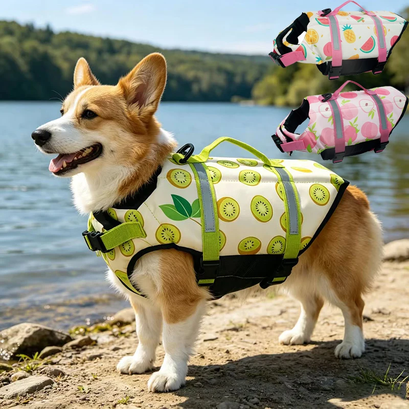 Summer Dog Life Jacket Reflective Adjustable Large Dogs Swimwear Safety Vest Surfing Sailboat 1005012214479097