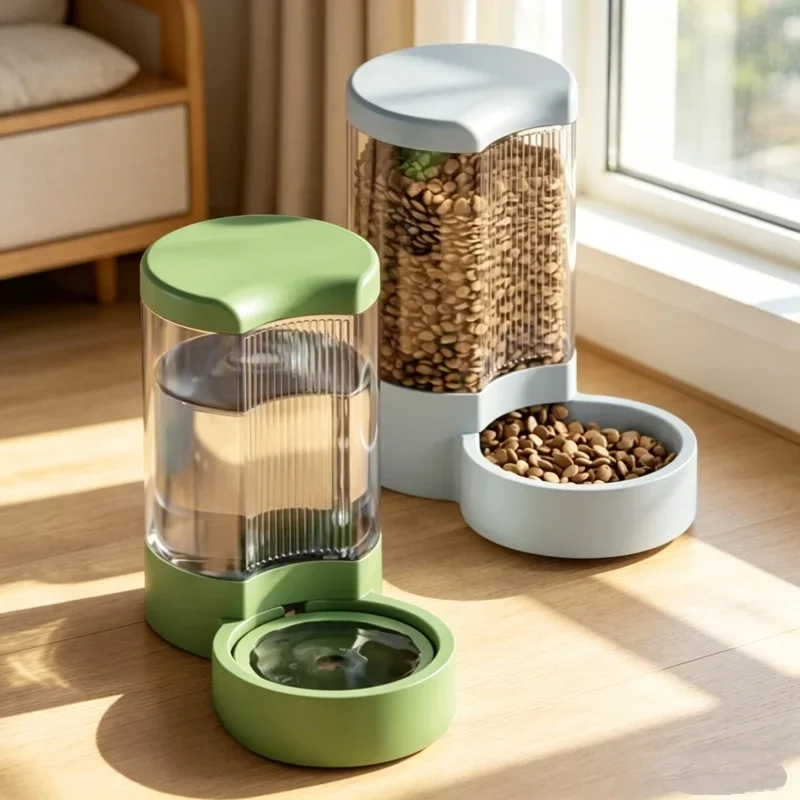 Large Capacity Automatic Pet Feeder Waterer Combo Cat Dog Bowl Plastic Feeding Dish Household (4L) 1005012215437530