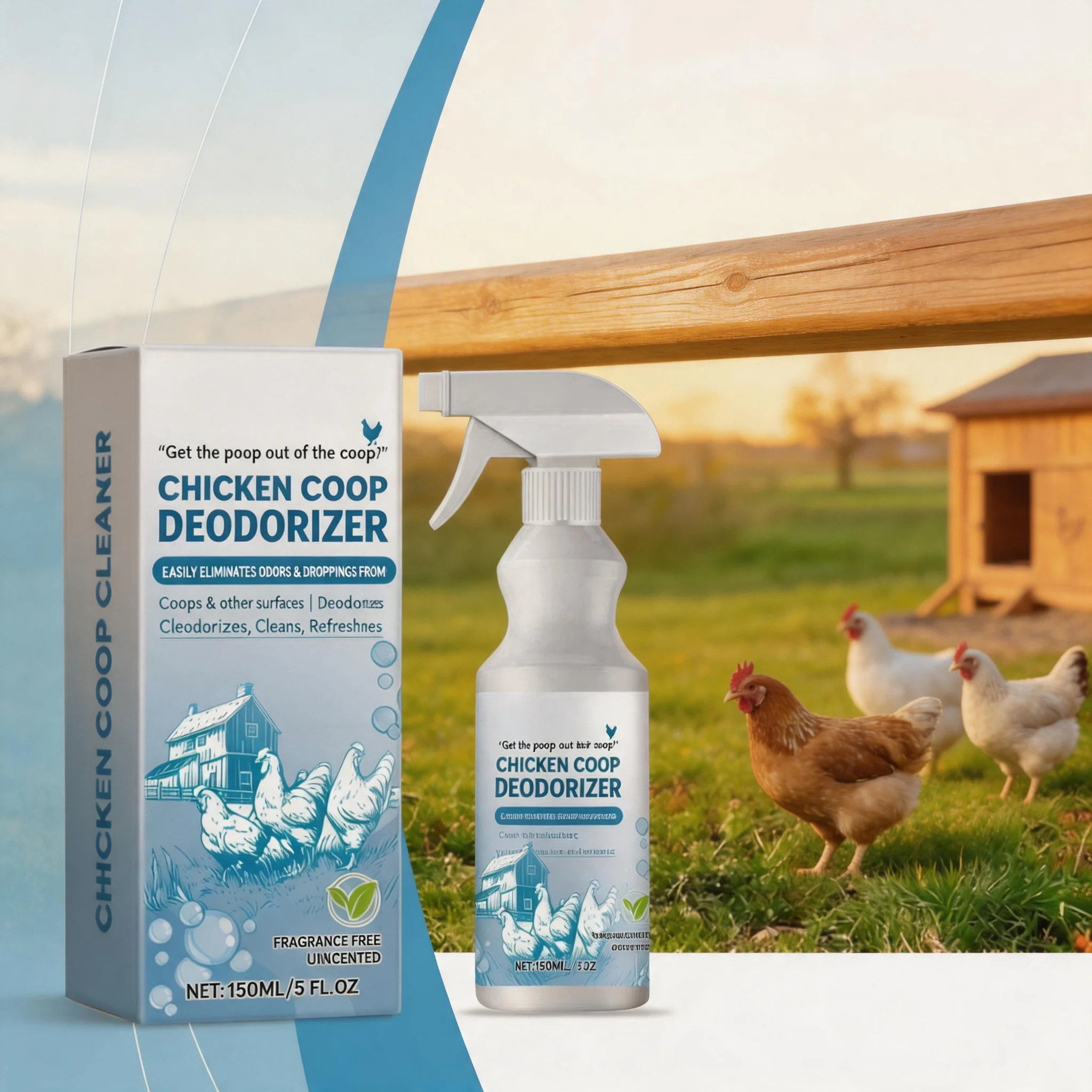 Outdoor Chicken Coop Deodorizer Cleaner Mild Non Irritating Formula for Fresh Clean 1005012216830059