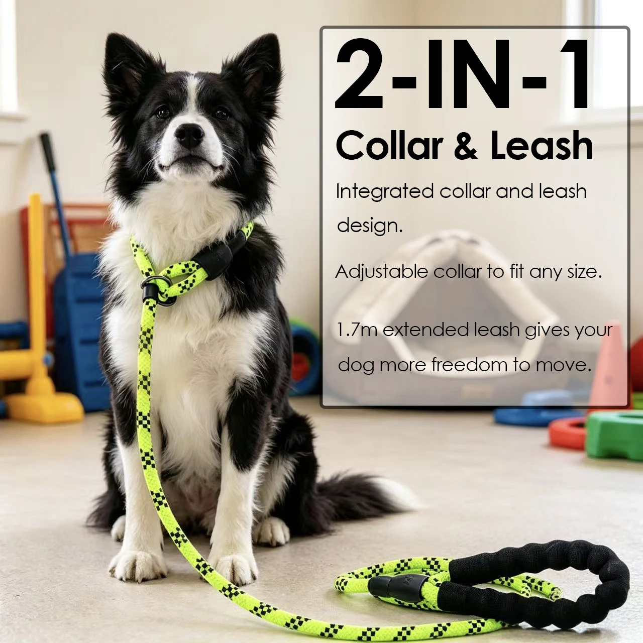 Slip Rope Dog Leash Training 1.7M Adjustable Loop Collar Heavy Duty Braided for Medium Dogs Outdoor 1005012217024680